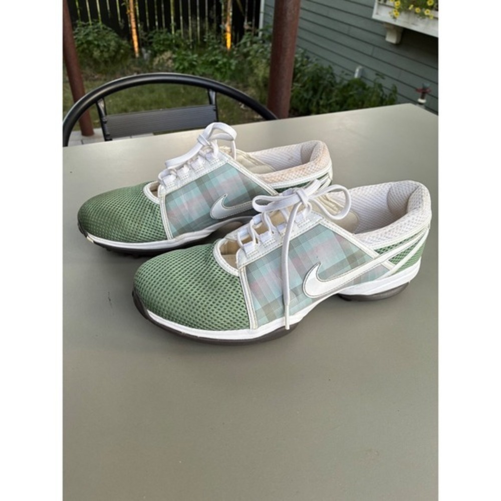 Nike Air Vintage 2008 Golf Shoes Womens 9 Green Plaid Mesh